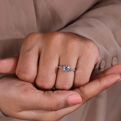 antique cut lab grown diamond ring