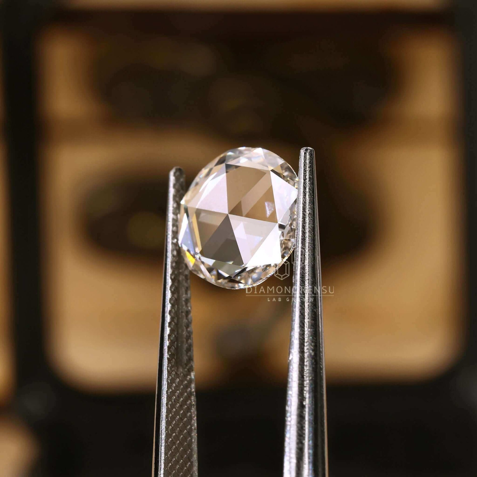 round rose cut lab created diamond