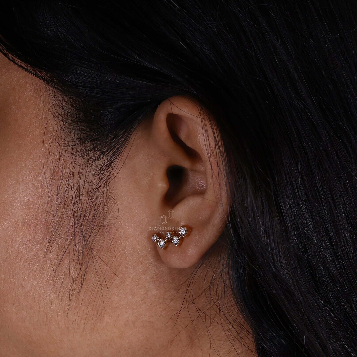 zig zag diamond earrings