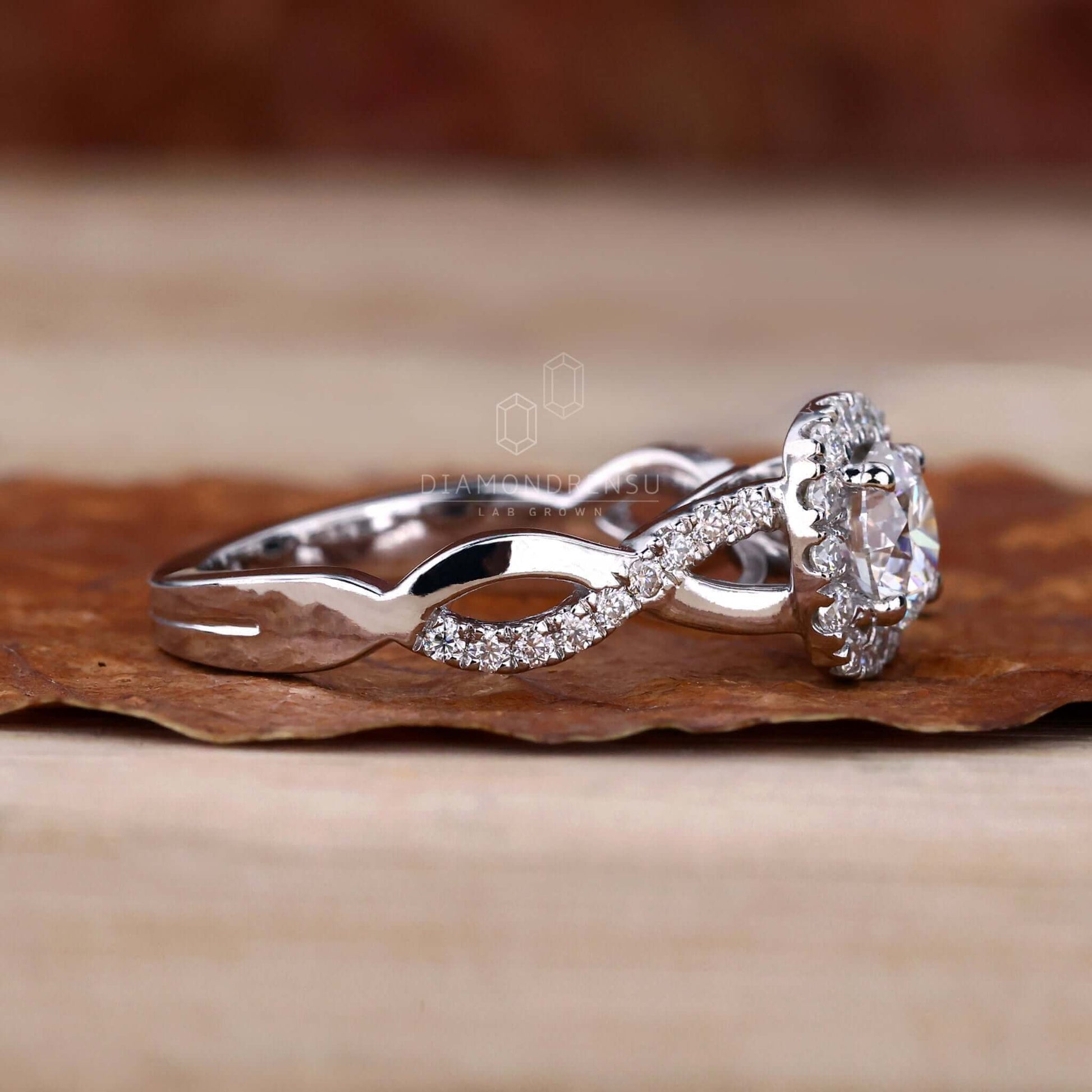 diamond halo engagement ring