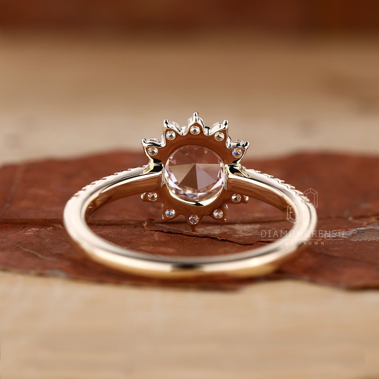 Model Showcasing Rose Cut Engagement Ring