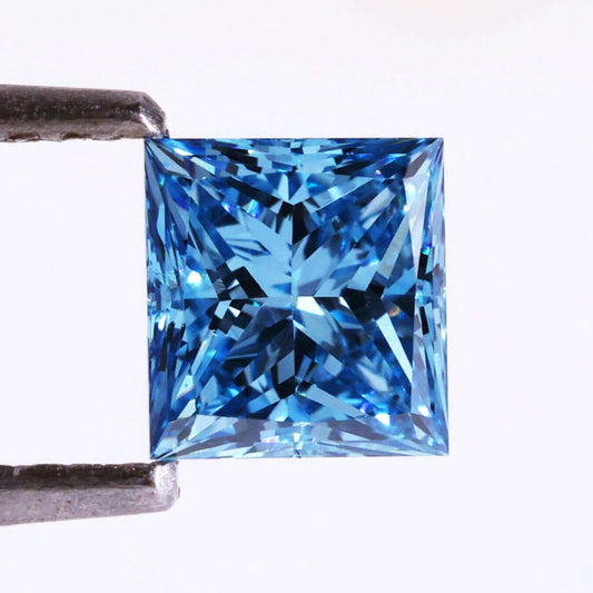 blue princess cut diamond