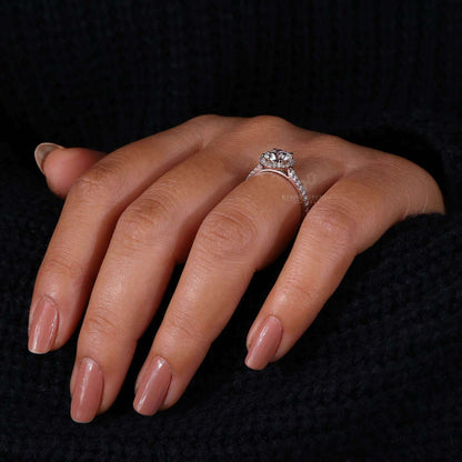 lab created diamond engagement ring