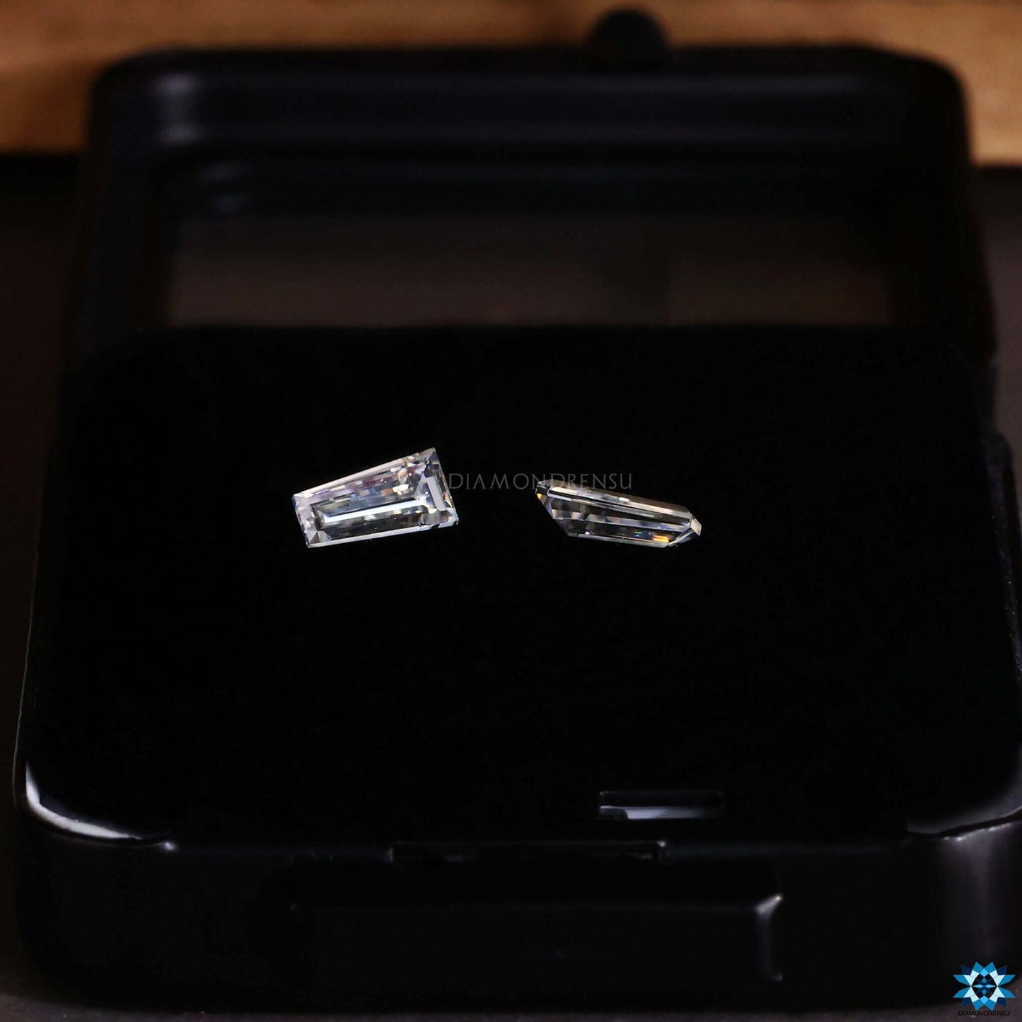 tapered baguette cut moissanite pair