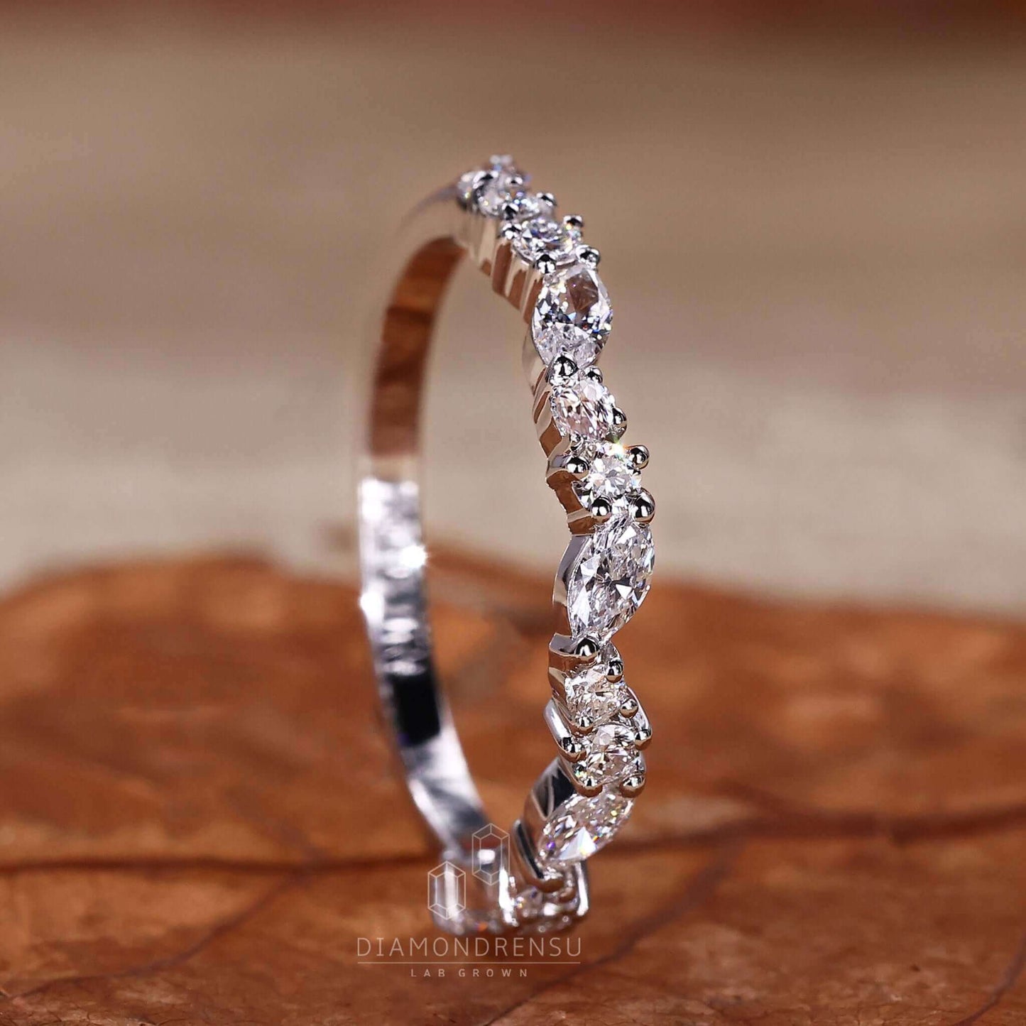 marquise lab grown diamond band