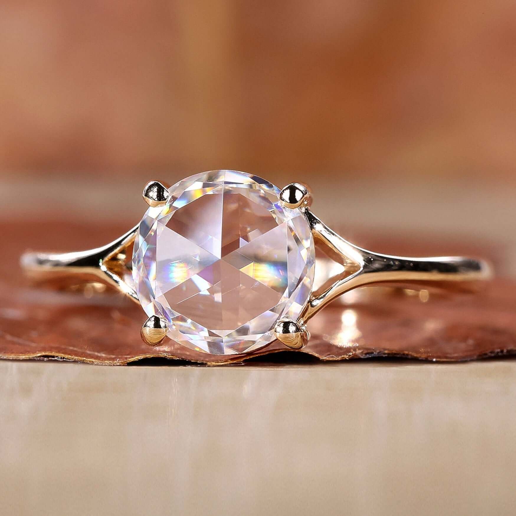 rose cut diamond ring