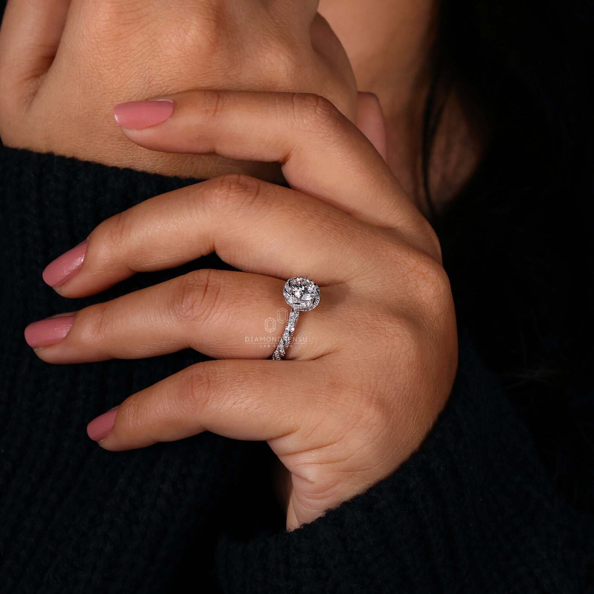 unique lab grown diamond ring