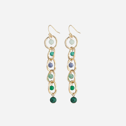 Beaded Alloy Dangle Earrings