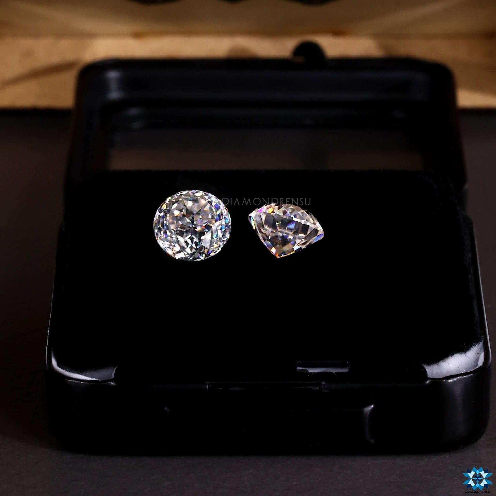 portuguese cut moissanite pair