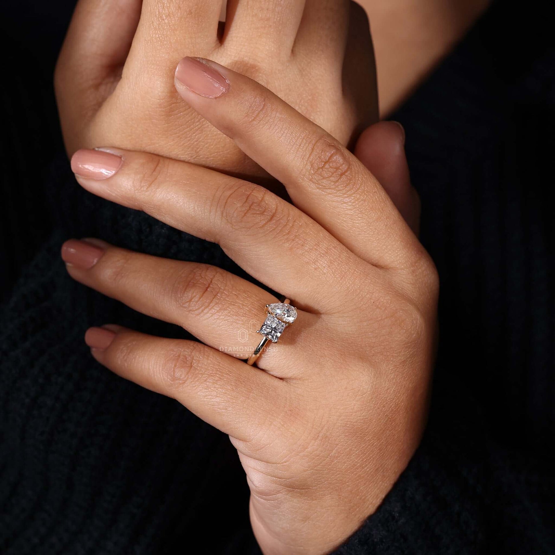 unique lab grown diamond engagement ring