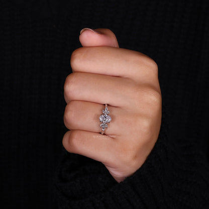 Four-Prong Oval Cut Lab-Grown Diamond Ring on Model's Finger