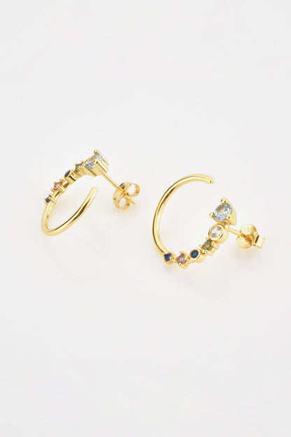 18K Gold-Plated 925 Sterling Silver C-Hoop Earrings