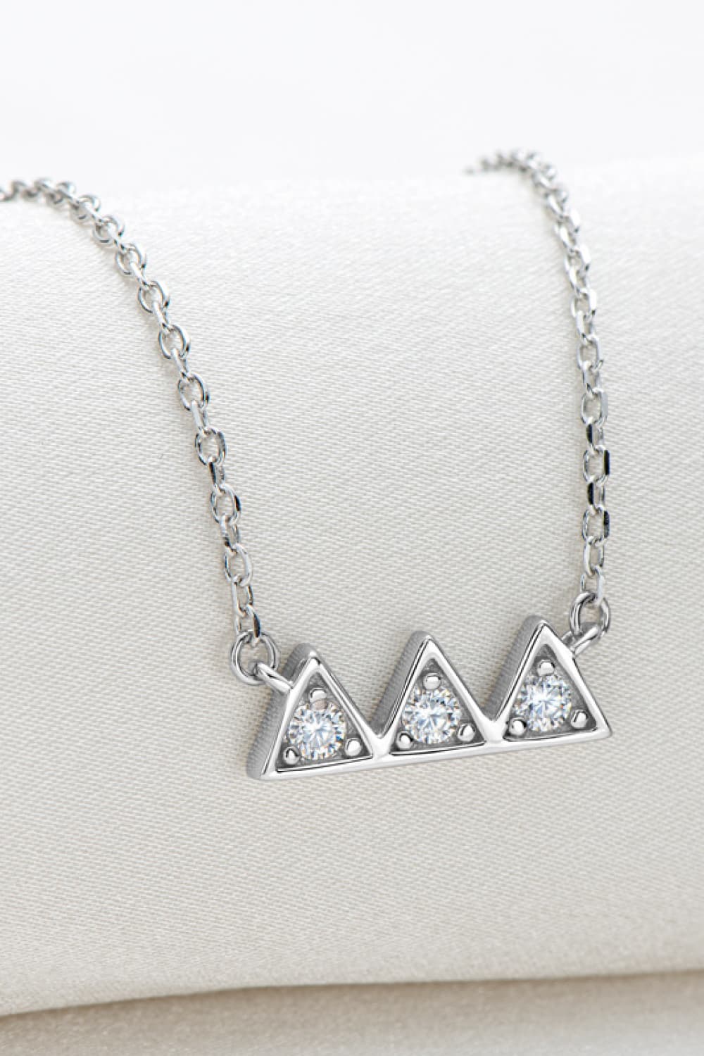 Moissanite Triangle Platinum-Plated Necklace