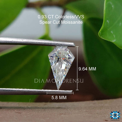 spear cut moissanite loose