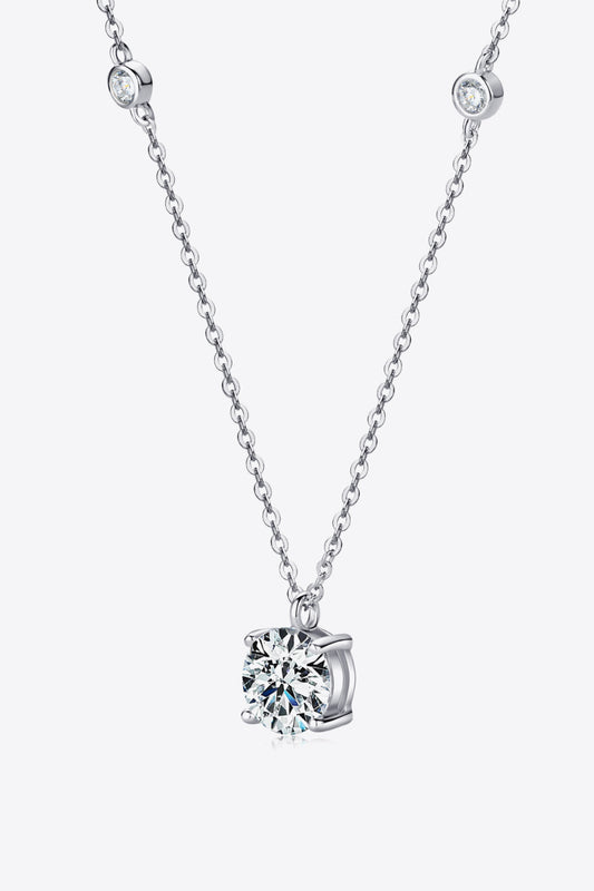 2 Carat Moissanite 4-Prong 925 Sterling Silver Necklace