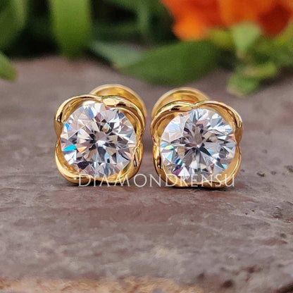 moissanite earrings screw back - diamondrensu