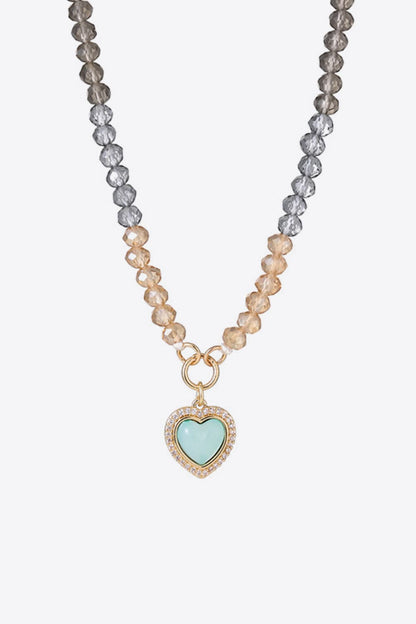 Heart Pendant Beaded Necklace