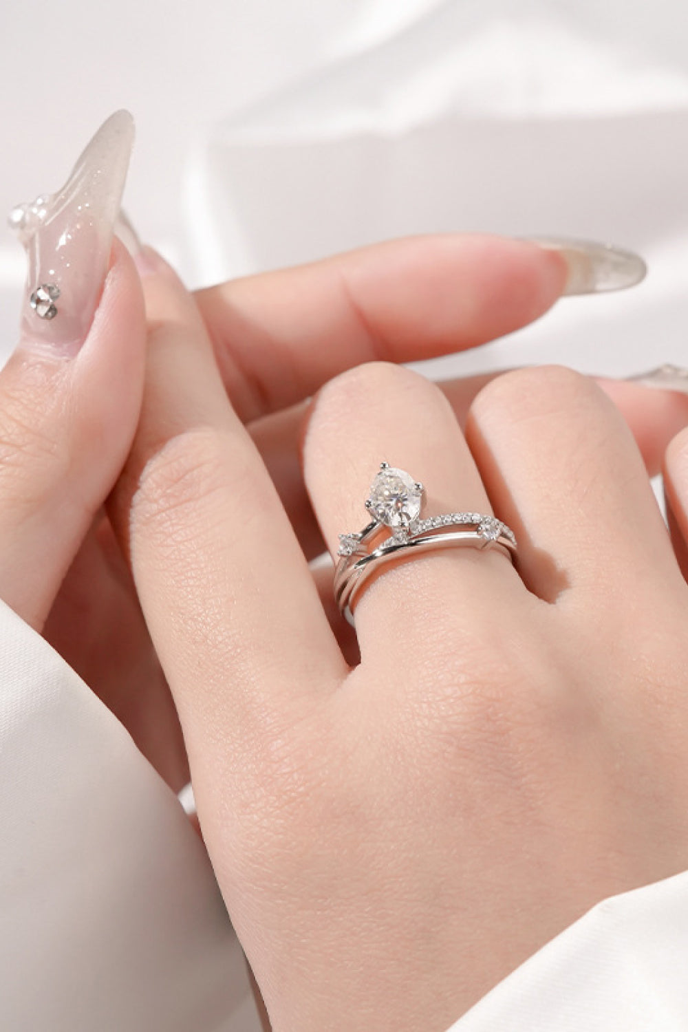 Moissanite Crisscross Ring