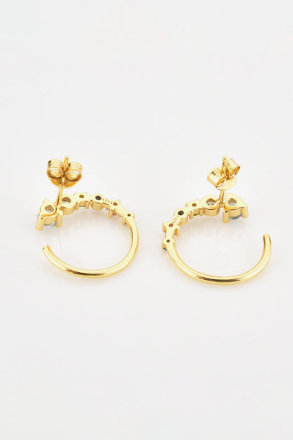 18K Gold-Plated 925 Sterling Silver C-Hoop Earrings