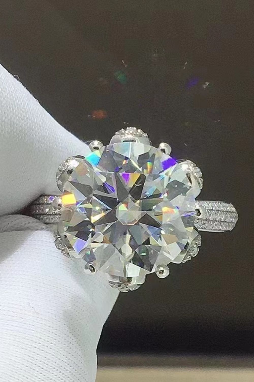 5 Carat  Moissanite Side Stone Ring