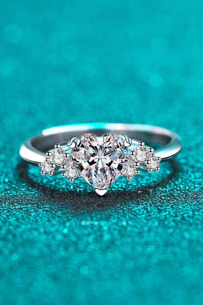 1 Carat Moissanite Heart Ring