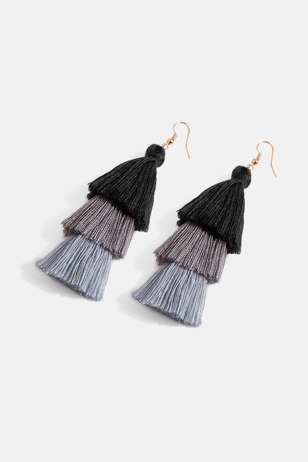 Triple-Layer Tassel Dangle Earrings