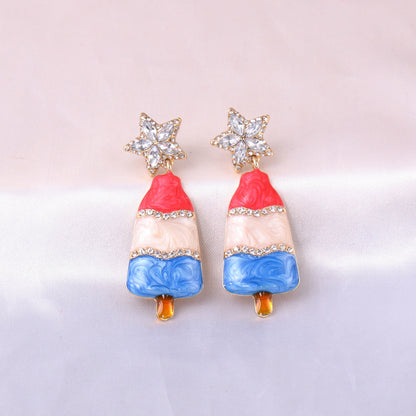 Christmas Tree Rhinestone Alloy Earrings