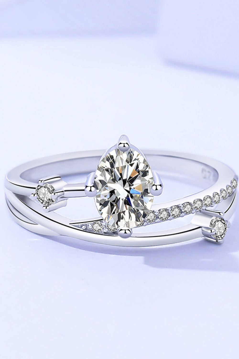 Moissanite Crisscross Ring