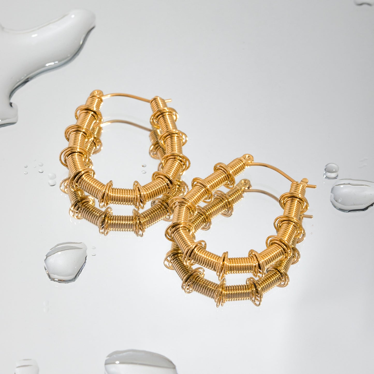 Gold-Plated Stainless Steel Hoop Earrings