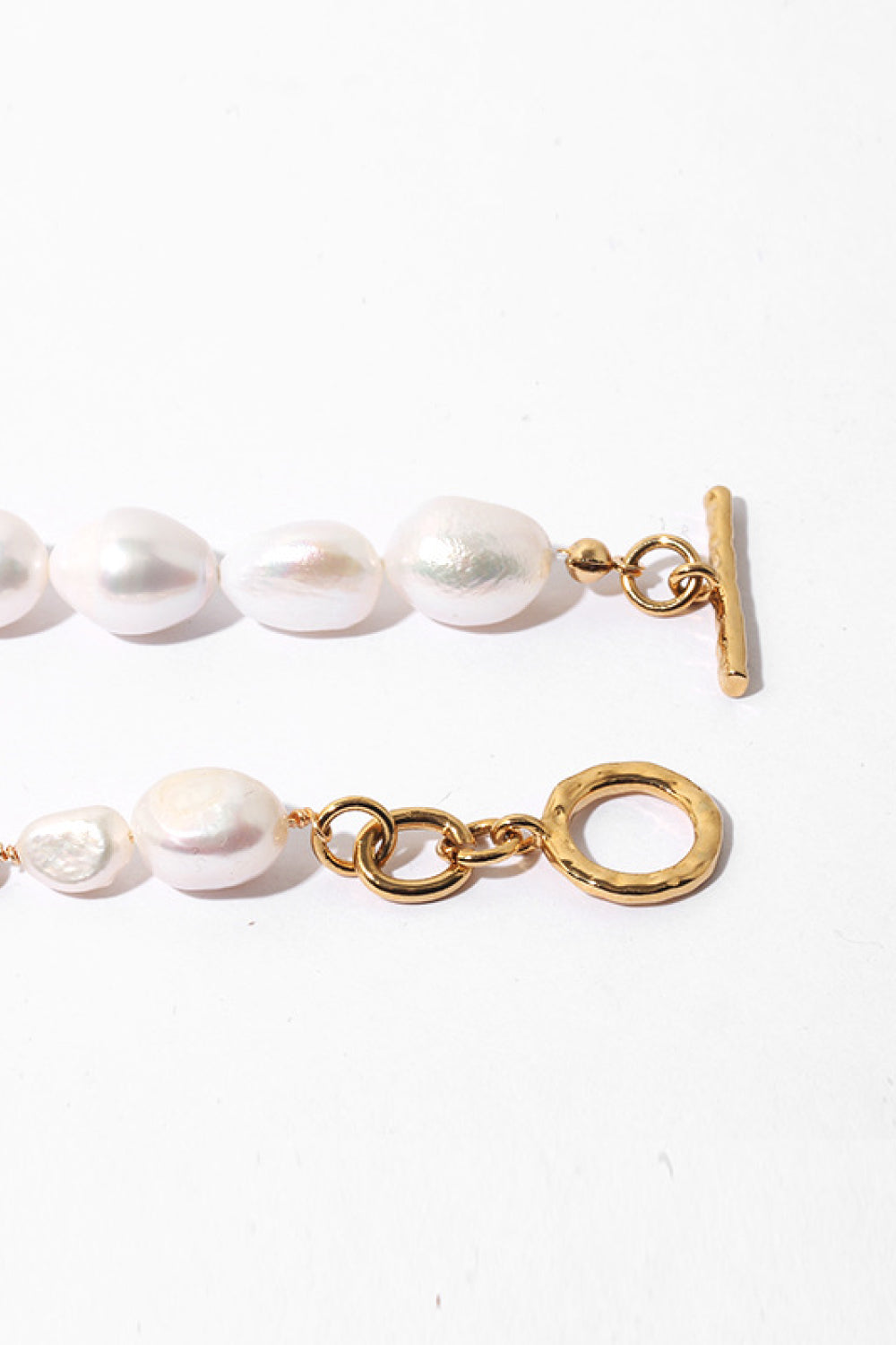 Pearl Gold-Plated Toggle Clasp Necklace