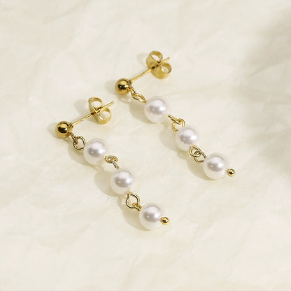 Stainless Steel Freshwater Pearl Earrings