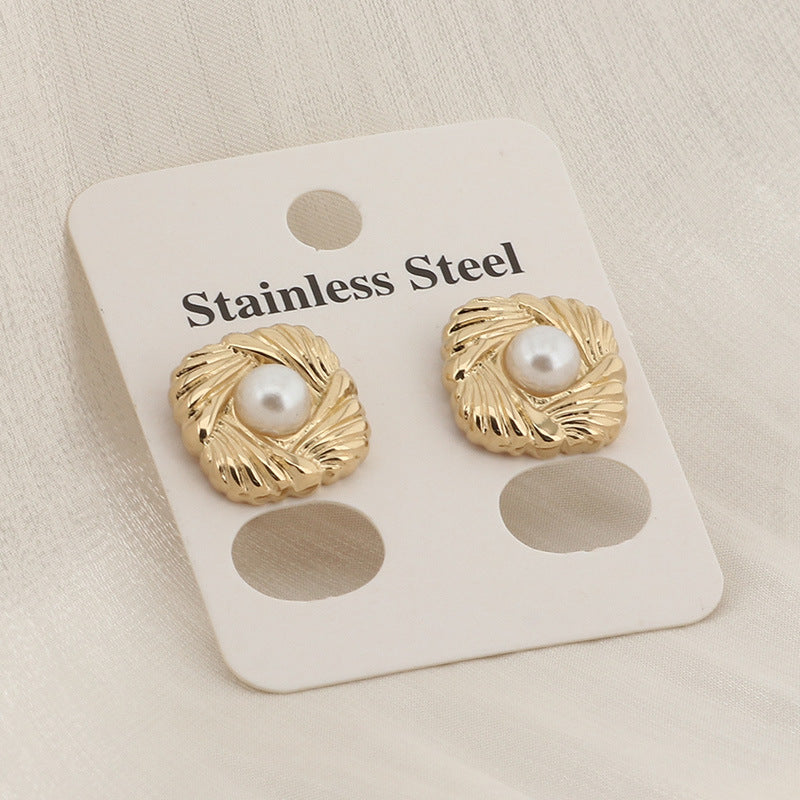 Stainless Steel Geometric Stud Earrings