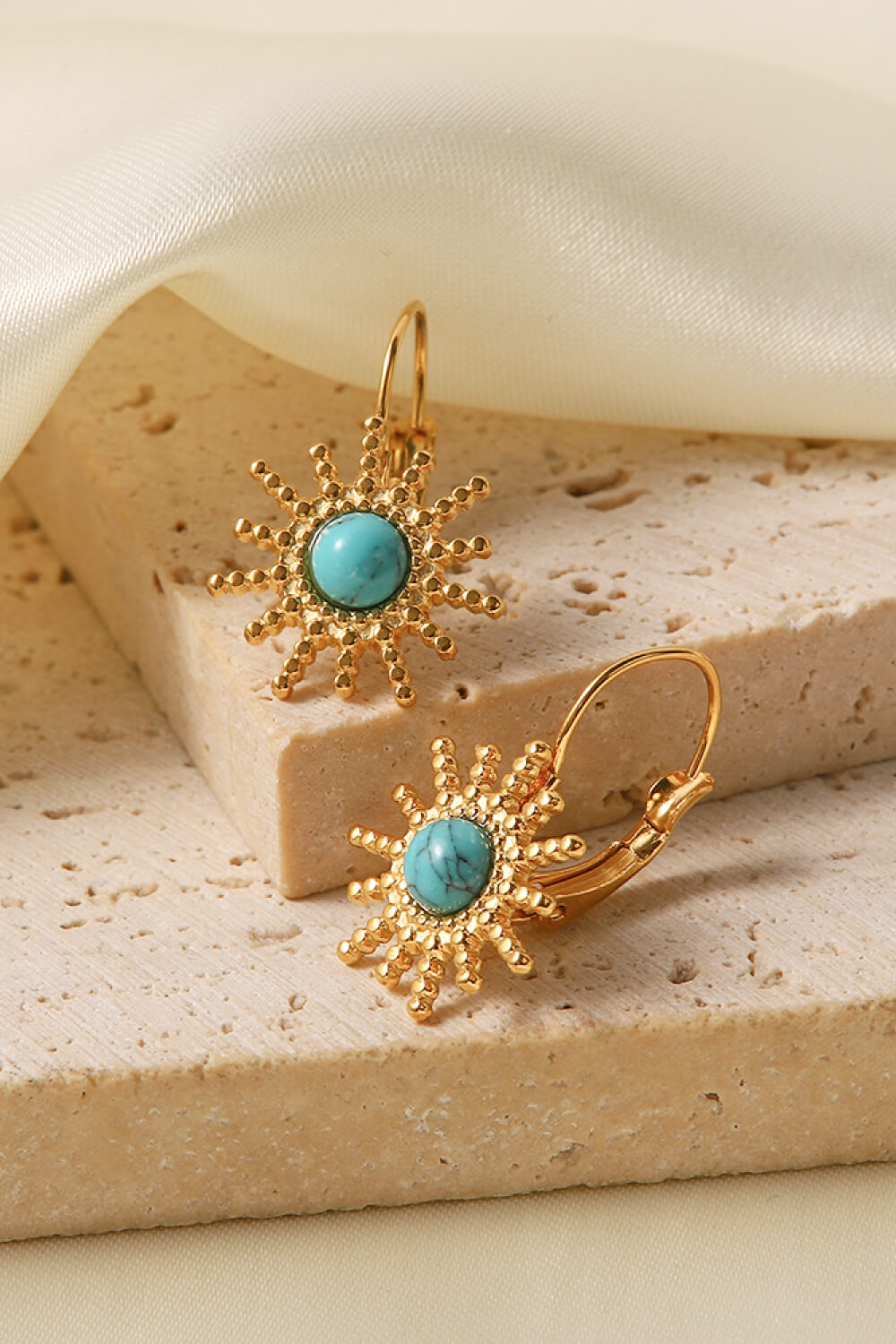 18K Gold Plated Sun-Shaped Earrings