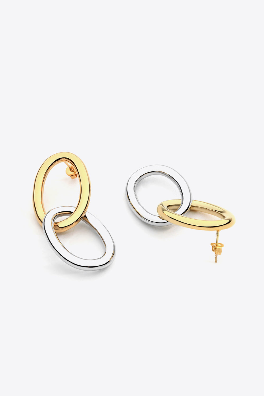 Two-Tone Double Hoop Earrings