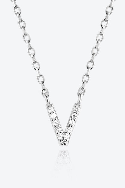 V To Z Zircon 925 Sterling Silver Necklace