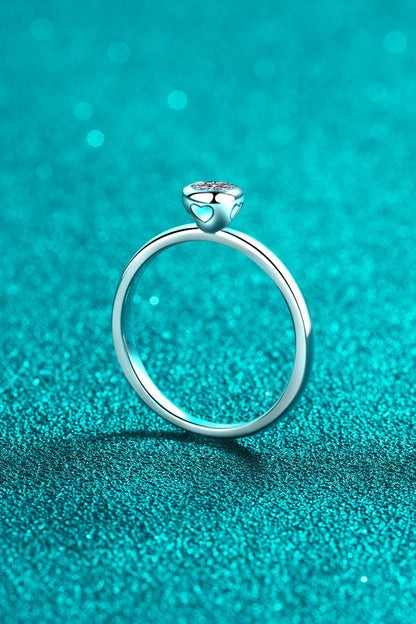 Moissanite Rhodium-Plated Solitaire Ring