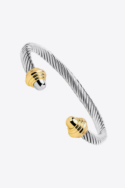 Stainless Steel Twisted Open Bracelet