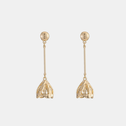 Gold-Plated Flower Dangle Earrings