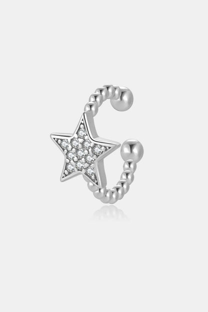 Inlaid Zircon Star Single Cuff Earring