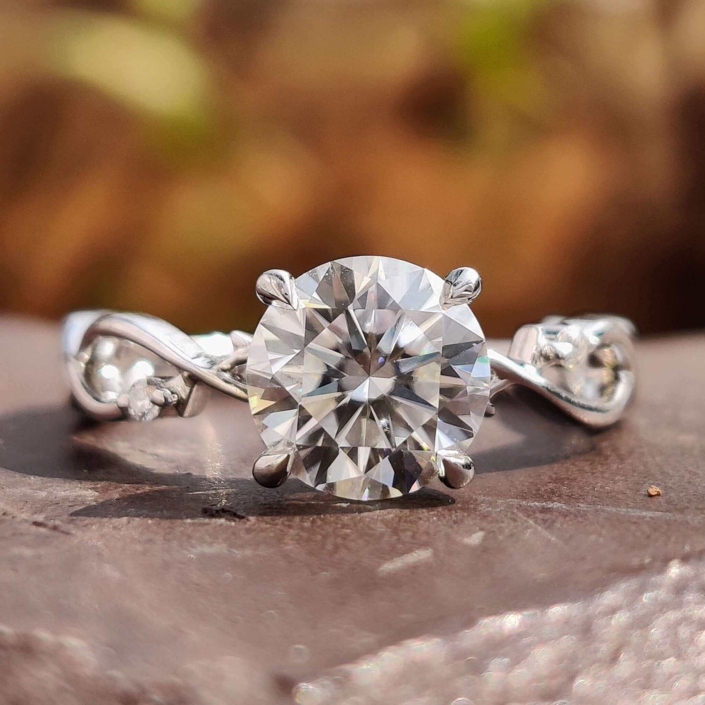 round moissanite engagement ring