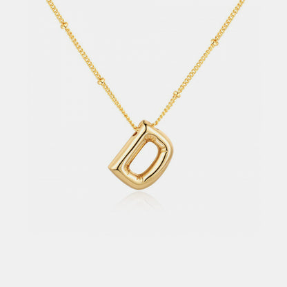 Gold-Plated Letter Pendant Necklace