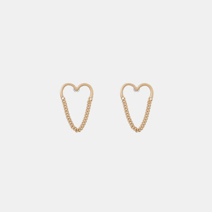 Heart Shape Gold-Plated Alloy Earrings