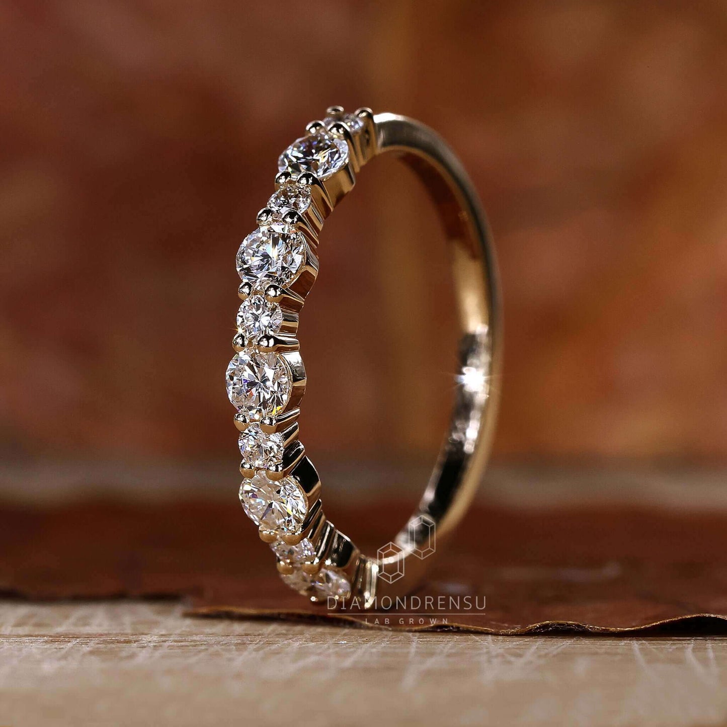 lab created diamond wedding band