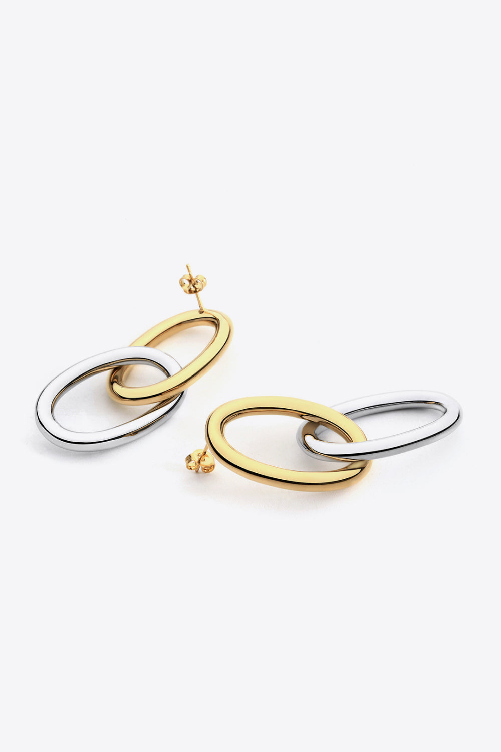 Two-Tone Double Hoop Earrings