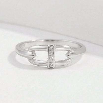 925 Sterling Silver Inlaid Zircon Ring