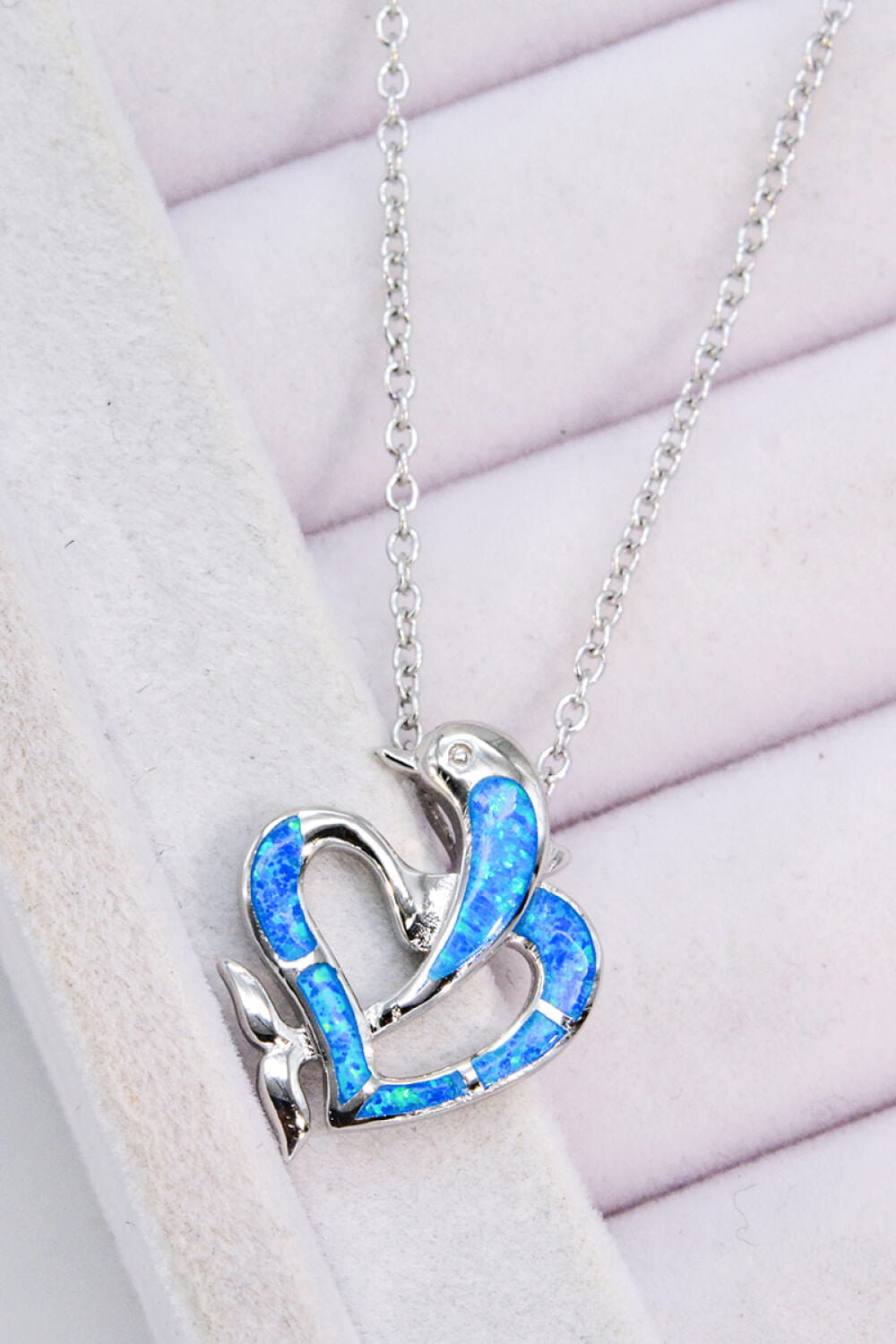 Opal Dolphin Heart ogrlica od lančića