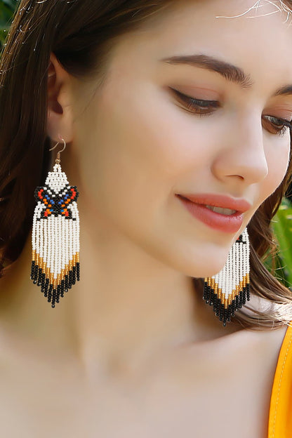 Butterfly Beaded Dangle Earrings