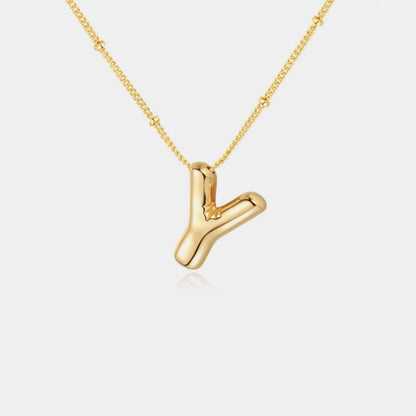 Gold-Plated Letter Pendant Necklace