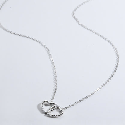 Heart Shape Spring Ring Closure Necklace