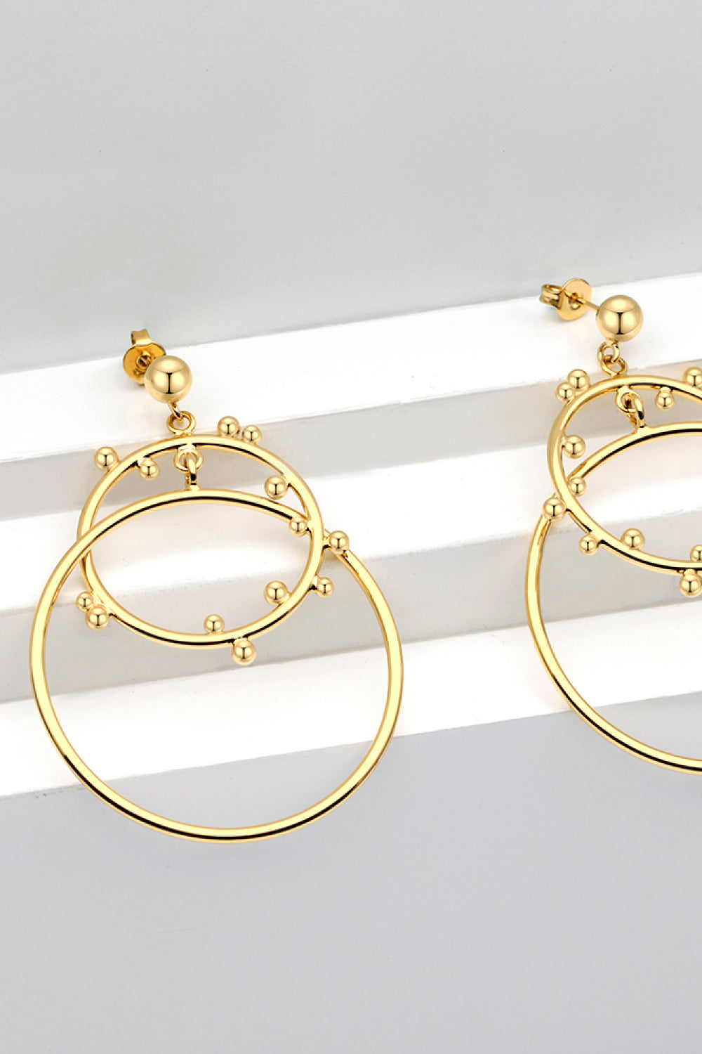 18K Gold-Plated Double Hoop Drop Earrings